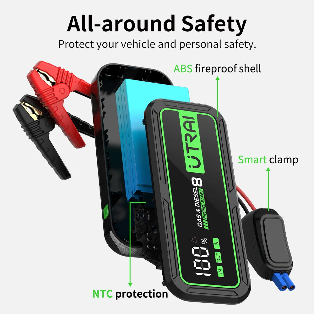 UTRAI Car Jump Starter Power Bank 3000A 20000mAh Starting Device Auto Emergency Battery Booster Jump Starter Car Battery Starter